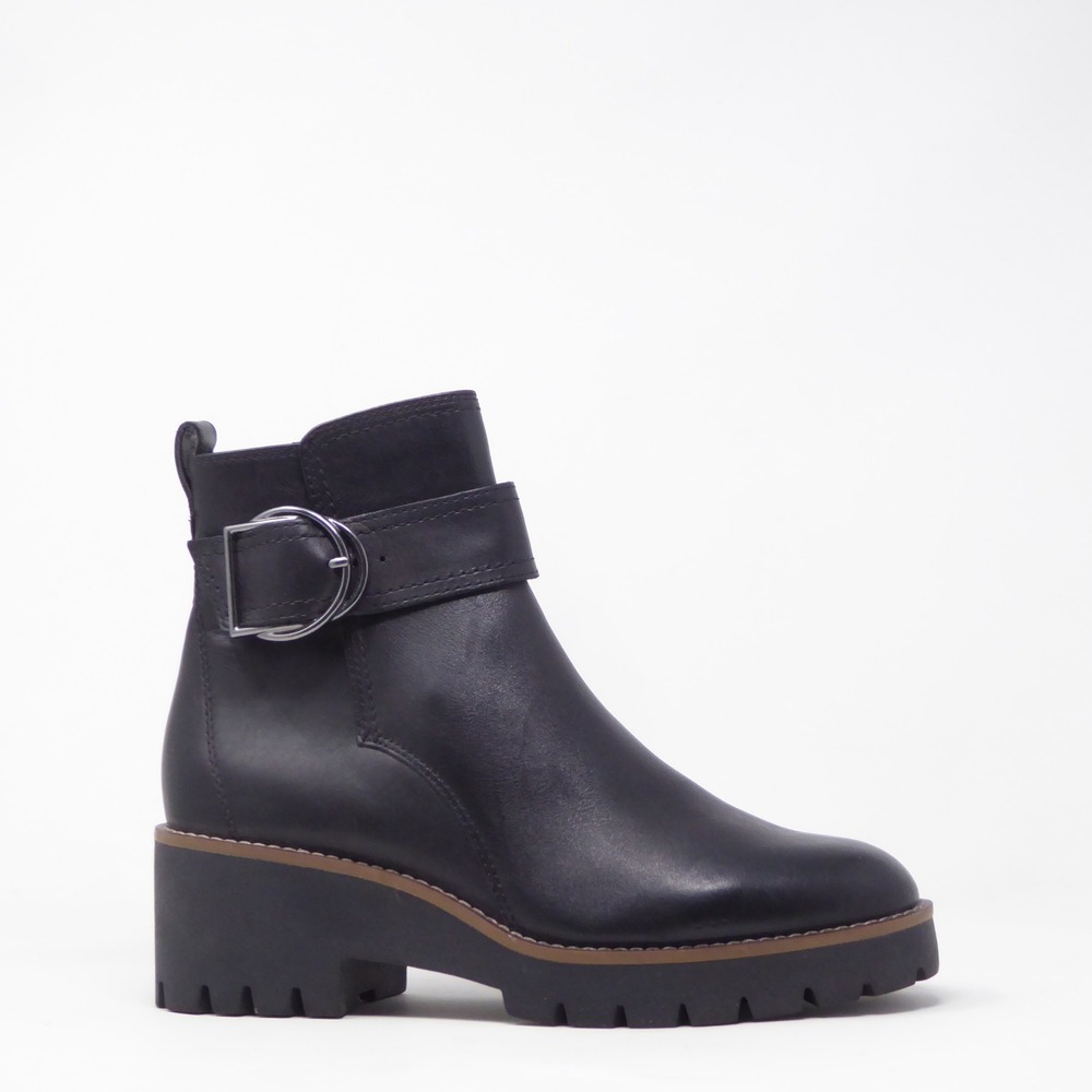 Blondo Dagger Womens Ankle Boots Black Waterproof Buckle Lug Sole 8M